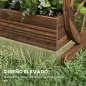 Jardinera de Madera Macetero Exterior de 3 Niveles Diseño de Escalera Orificios de Drenaje 61x62x57 cm Carbonizado