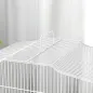 Jaula para Pájaros Pajarera de Acero con 2 Comederos 2 Perchas Columpio y Bandeja Extraíble Asa 46,5x36x59 cm Blanco