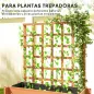 Jardinera de 3 Niveles con Enrejado y Tela no Tejida para Cultivos Verduras Flores Hierbas 95x95x110 cm Natural