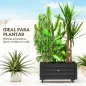Jardinera de Madera de Exterior con Orificios de Drenaje y Tela no Tejida para Flores Plantas 89x48x47 cm Negro