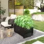Jardinera de Madera de Exterior con Orificios de Drenaje y Tela no Tejida para Flores Plantas 89x48x47 cm Negro