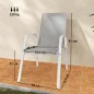 Set de 4 Sillas de Exterior Apilables con Asiento de Textilene para Jardín Terraza 54x75,5x95 cm Gris Claro