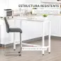 Mesa de Bar Mesa Alta con Encimera de Melamina Efecto Marmoleado y Patas de Acero Estilo Moderno para Cocina Cafetería Comedor 1