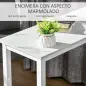 Mesa de Bar Mesa Alta con Encimera de Melamina Efecto Marmoleado y Patas de Acero Estilo Moderno para Cocina Cafetería Comedor 1