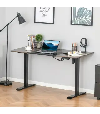 Escritorio Eléctrico con Altura Ajustable y 4 Teclas de Memoria para Oficina Hogar 140x70x72-116 cm Negro y Teca