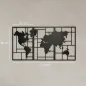 Decoración de Metal para Pared de Mapa Mundial de 3 Piezas para Salón Dormitorio Pasillo Negro