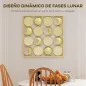 Decoración de Metal para Pared de Fases Lunares Multidireccional con 16 Discos Dorado