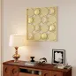 Decoración de Metal para Pared de Fases Lunares Multidireccional con 16 Discos Dorado