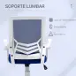 Silla de Oficina Ergonómica Silla Escritorio Giratoria con Altura Ajustable Reposabrazos Abatible 62,5x55x94-104cm Azul