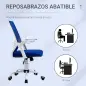 Silla de Oficina Ergonómica Silla Escritorio Giratoria con Altura Ajustable Reposabrazos Abatible 62,5x55x94-104cm Azul