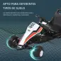 Go Kart a Pedales para Niños de +3 Años Coche de Pedales Infantil con Asiento Ajustable y Freno de Mano 104x66x57 cm Blanco y Ne