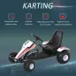 Go Kart a Pedales para Niños de +3 Años Coche de Pedales Infantil con Asiento Ajustable y Freno de Mano 104x66x57 cm Blanco y Ne