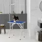 Mesa de Peluquería Canina Plegable con Encimera Antideslizante Brazo Ajustable 81x48,5x80 cm, Azul Mesa de Peluquería Canina Plegable con Encimera Antideslizante Brazo Ajustable 81x48,5x80 cm, Azul