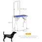 Mesa de Peluquería Canina Plegable con Encimera Antideslizante Brazo Ajustable 81x48,5x80 cm, Azul Mesa de Peluquería Canina Plegable con Encimera Antideslizante Brazo Ajustable 81x48,5x80 cm, Azul