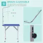 Mesa de Peluquería Canina Plegable con Encimera Antideslizante Brazo Ajustable 81x48,5x80 cm, Azul Mesa de Peluquería Canina Plegable con Encimera Antideslizante Brazo Ajustable 81x48,5x80 cm, Azul
