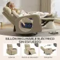 Sillón Relax Reclinable Eléctrico Giratorio y Balancín con Doble Motor Reposacabezas Ajustable Puertos USB Reposapiés