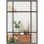 Espejo Rectangular de Pared Espejo de Ventana 70x50 cm con Marco de Metal Espejo Decorativo para Salón Dormitorio Negro