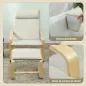 Sillón con Reposapiés Sillón Lectura con Respaldo Alto Reposacabezas Extraíble Patas de Madera y Tapizado en Lino Crema Sillón con Reposapiés Sillón Lectura con Respaldo Alto Reposacabezas Extraíble Patas de Madera y Tapizado en Lino Crema