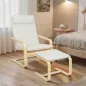 Sillón con Reposapiés Sillón Lectura con Respaldo Alto Reposacabezas Extraíble Patas de Madera y Tapizado en Lino Crema Sillón con Reposapiés Sillón Lectura con Respaldo Alto Reposacabezas Extraíble Patas de Madera y Tapizado en Lino Crema