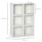 Librería de 3 Niveles, Estantería para Libros con 6 Cubos de Almacenaje, para Sala de Estar, Dormitorio, Estudio, Oficina, 65,5x Librería de 3 Niveles, Estantería para Libros con 6 Cubos de Almacenaje, para Sala de Estar, Dormitorio, Estudio, Oficina, 65,5x