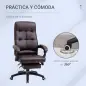 Silla de Oficina Giratoria Silla de Escritorio Reclinable Silla de Estudio Tapizada de PU con Altura Ajustable Reposabrazos Repo