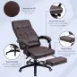 Silla de Oficina Giratoria Silla de Escritorio Reclinable Silla de Estudio Tapizada de PU con Altura Ajustable Reposabrazos Repo