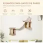 Estantes de Pared Gatos Escaleras de Tela para Gatos con Plataformas y Postes Rascadores de Sisal Centro de Actividades de Escal
