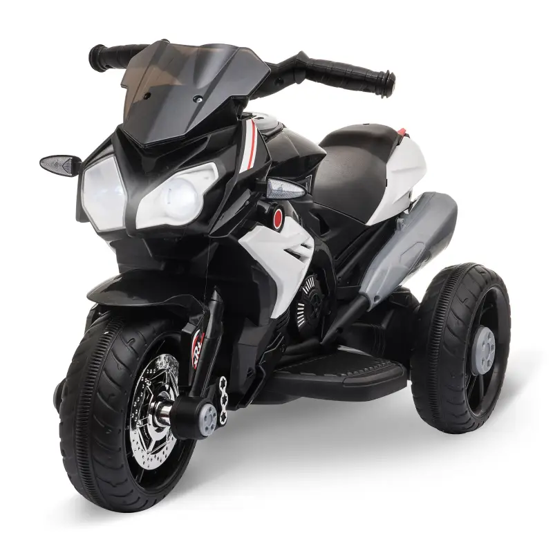 Moto Eléctrica Infantil con 3 Ruedas Trimoto para Niños de +3 Años con Batería 6V Recargable Funciones de Música Bocina Faros 86