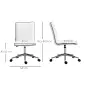 Silla de Oficina Sin Reposabrazos con Altura Ajustable Respaldo Tapizado en Piel Sintética 47x57x76,5-86,5 cm Blanco