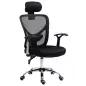 Silla de Escritorio Giratoria Silla de Oficina con Altura Ajustable Respaldo Reclinable Reposacabezas Regulable y Soporte Lumbar