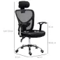 Silla de Escritorio Giratoria Silla de Oficina con Altura Ajustable Respaldo Reclinable Reposacabezas Regulable y Soporte Lumbar