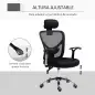 Silla de Escritorio Giratoria Silla de Oficina con Altura Ajustable Respaldo Reclinable Reposacabezas Regulable y Soporte Lumbar