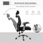Silla de Escritorio Giratoria Silla de Oficina con Altura Ajustable Respaldo Reclinable Reposacabezas Regulable y Soporte Lumbar