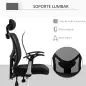 Silla de Escritorio Giratoria Silla de Oficina con Altura Ajustable Respaldo Reclinable Reposacabezas Regulable y Soporte Lumbar