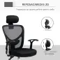 Silla de Escritorio Giratoria Silla de Oficina con Altura Ajustable Respaldo Reclinable Reposacabezas Regulable y Soporte Lumbar