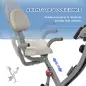 Bicicleta Estática Plegable 3 en 1 con Respaldo y 8 Niveles Resistencia Magnética, Bicicleta Estática para Casa Ajustable con Mo