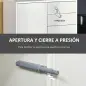 Aparador para Cocina con 2 Puertas 2 Cajones Marco de Blanco Brillante Estante Ajustable Apertura a Presión Armario de A