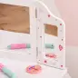 Tocador Infantil con Taburete y Espejo Ajustable, Tocador para Niñas con Cajón, Mesa de Maquillaje para Niños y Niñas de 3-6 Año