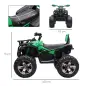 Quad Eléctrico para Niños 12V, Quad para Niños de 3–5 Años con 2 Motores, Velocidad 3–8 km/h, Música, Faros LED, MP3, USB, Tarje