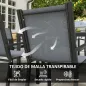 Conjunto de Mesa y Sillas Jardín con Sillas Apilables y Marco de Acero para Terraza Patio Gris Claro