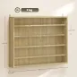 Vitrina de Pared de Madera con Estantes Ajustables y 2 Puertas Correderas de Cristal 80x9,5x60 cm Roble