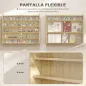 Vitrina de Pared de Madera con Estantes Ajustables y 2 Puertas Correderas de Cristal 80x9,5x60 cm Roble