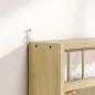 Vitrina de Pared de Madera con Estantes Ajustables y 2 Puertas Correderas de Cristal 80x9,5x60 cm Roble