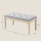 Banco Pie de Cama Tapizado en Lino Sintético con Patas de Madera y Asiento Acolchado Estilo Vintage Gris Claro
