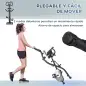 Bicicleta Estática Plegable Resistencia Magnética Ajustable de 8 Niveles con Sensor de Pulso Pantalla LCD Sillín Regulable Respa