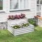 Jardinera Exterior de Acero Galvanizado con Diseño de Escalera Base Abierta para Cultivos Plantas 120x101x58 cm Plata