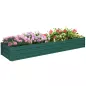 Jardinera Exterior Grande Rectangular de Acero Galvanizado Huerto Urbano con Base Abierta 240x60x30 cm Verde