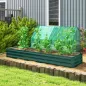 Jardinera Exterior Grande Rectangular de Acero Galvanizado Huerto Urbano con Base Abierta 240x60x30 cm Verde