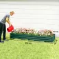 Jardinera Exterior Grande Rectangular de Acero Galvanizado Huerto Urbano con Base Abierta 240x60x30 cm Verde