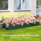 Jardinera Exterior Grande Rectangular de Acero Galvanizado Huerto Urbano con Base Abierta 240x60x30 cm Verde